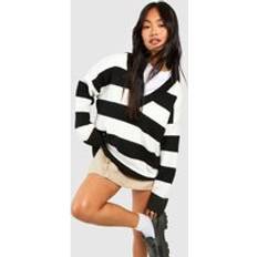 Boohoo Knitted Sweaters Jumpers boohoo Soft Knit Stripe Jumper Black