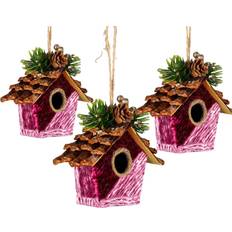 Interior Details Shatchi Bird House Hot Pink 10x11cm, 3 Christmas Tree Ornament