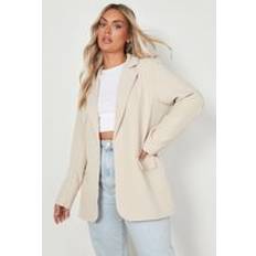 4XL - Women Blazers boohoo Plus Oversized Dad Blazer - Beige