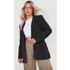 Loose Blazers boohoo Womens Plus Oversized Dad Blazer Black