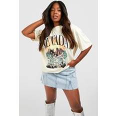 XL T-shirts boohoo Plus Nevada Western Oversized T-shirt Stone