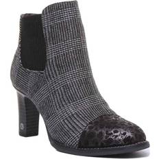 Mustang 1335-503 Heeled Side Zip Chelsea Boot In Black Grey
