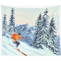 Transparent Wall Decor BearLad Tapestry 60x50inch Skiing The Clear Leader Hanging Wall Decor