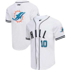 Sports Fan Apparel Pro Standard Men's Tyreek Hill White Miami Dolphins Mesh Baseball Button-Up T-shirt White