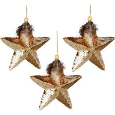 Gold Christmas Tree Ornaments Shatchi Star Gold 3 Decorations Gold Pendants Gift Christmas Tree Ornament
