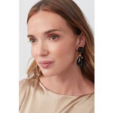 Turk Kjl Black Square Top Drop Post Earrings