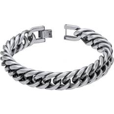Fred Bennett Stainless Steel Oxidised Heavy Weight Foxtail Bracelet B5