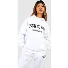 Boohoo Hoodies Jumpers boohoo Dsgn Studio Applique Oversized Hoodie Ash Grey