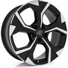 Car Rims MSW 43 Alloy Wheels In Gloss Black Full Polished Set Of 4 - 19x7 Inch ET43 5x112 PCD, Black/silver