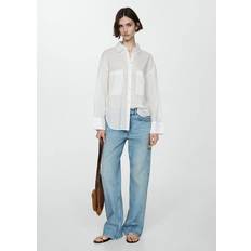 L - Women Shirts Mango Ramie-Hemd mit Taschen