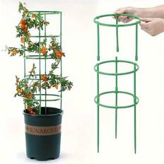 12pcs/Set, Plant Support Plant Stakes, Half Round Plant Support Ring Plant Cage Holder Flower Pot