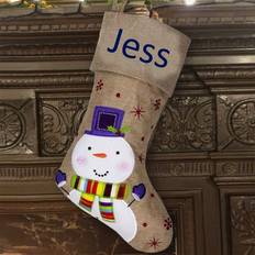 Blue Stockings East Urban Home Snowman Personalised Christmas Stocking