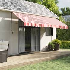 Patio Awnings vidaXL Markisenbespannung Rot und Weiß 4,5 x 3 m