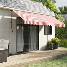 Patio Awnings vidaXL Markisenbespannung Rot und Weiß 4x3 m