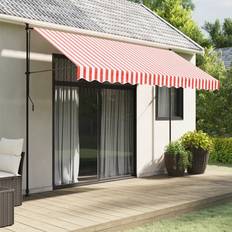 Patio Awnings vidaXL Markisenbespannung Rot und Weiß 3.5 x 2.5 m