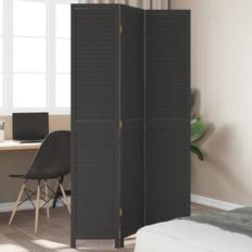 Black - Plastic/Wood Room Dividers vidaXL Privacy Screen 15.7 x 78.7 in 3 Room Divider 3pcs