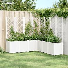 Orti Rialzati vidaXL Fioriera da Giardino con Traliccio Bianco 160x160x140 cm in PPcod Mxl 90954