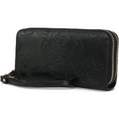 Synthetic Fabric Wallets & Key Holders MKF Collection MKF Collection Ellie Genuine Flower-Embossed Wristlet Wallet Mia K