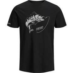 Fladen Fighting Perch T-shirt Black T-skjorte med abbormotiv Herre