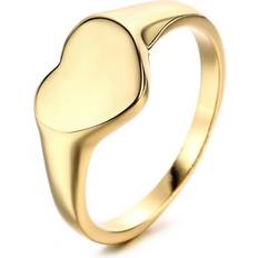 14K Gold Signet Heart Ring