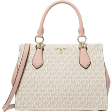 Michael Kors Marilyn Medium Logo Satchel - Vanilla/Soft Pink