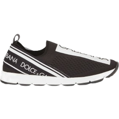Girls slip on sneakers Dolce & Gabbana Sorrento Slip-On Sneakers with Logo Tape - Black