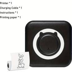 Mini printer YETP Star Black 1pc Mini Printer Portable Pocket Inkless Photo Printer For
