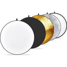 Lighting & Studio Equipment Neewer NEEWER 12 Inch/30 Centimeter Light Reflector Light Diffuser 5 in 1 Collapsible Multi Disc with Bag Translucent, Silver, Gold, White, and Black