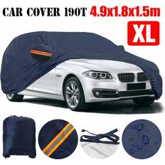Car Covers PriceDumb Extra Large 4.9 1.8 1.5 m Dark Blue Full Car Cover Waterproof Sun Rain Heat Dust UV Resistant Protection