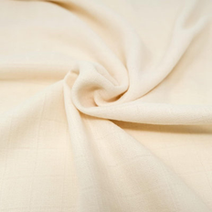 Cotton Fabrics Roc-Lon Natural Double Checked Muslin Fabrics White