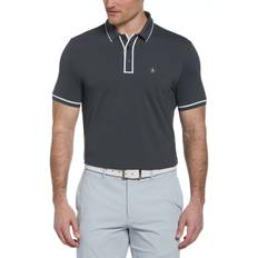 Man - Nylon Polo Shirts Original Penguin Men's Technical Earl Golf Polo Short Sleeve in Asphalt Gray, Medium, Nylon/Elastane Asphalt Gray