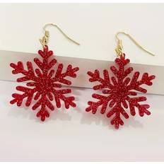 Nattspinnas Snöflinga Bling Glitter Snowflake - Röda