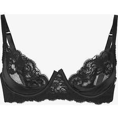 Silk Bras Coco de Mer Womens Black Seraphine Silk-blend Plunge bra