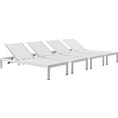 Aluminum Sun Beds Pemberly Row Patio Chaise Lounge Set 4-pack