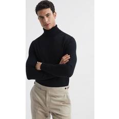 Clothing Reiss Mens Black Caine Slim-fit Wool Jumper