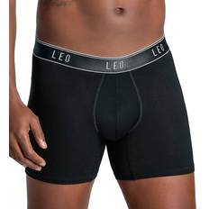 Léopard Sous-vêtements pour hommes Leo Men's Mid-Length Boxer Brief Black