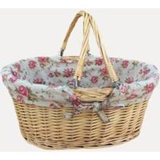 Red Baskets RED HAMPER Cotton Lined Swing Handle Shopping Basket