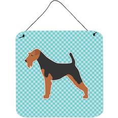 ComfortCreator Welsh Terrier Checkerboard Blue Wall Decor