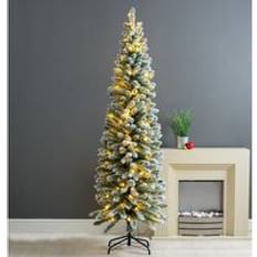 Robert Dyas 6ft Duchess Slim Flocked Pre-Lit Christmas Tree