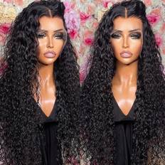 Worldnewhair Inch HD Transparent Mongolian Kinky Curly Lace Front Wig Human Pre Plucked Wave