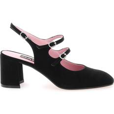 Suede Heels & Pumps Carel Paris Suede Banana Slingback Mary Jane - Black