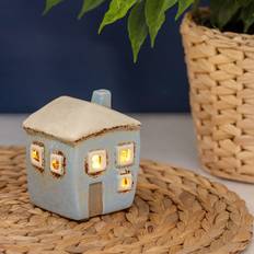 Blue Candle Holders Village Village Pottery Mini Blue Square Candle Holder