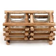 Cheap Candle Holders Something Different 17Cm Wood Double Tealight Candle Holder