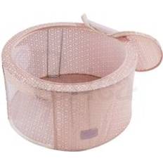 Pink Storage Boxes Periea Abby Folding Round with Collapsible Steel Blush Storage Box