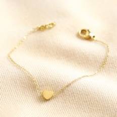 Lisa Angel Gold Stainless Steel Tiny Round Heart Charm Bracelet one
