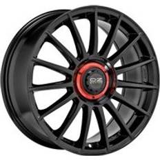 Car Rims OZ Racing Superturismo Evoluzione Alloy Wheels In Gloss Black Red Letter Set 4 - 18x8 Inch ET48 5x112 PCD, Black