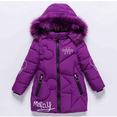 Xcsgsra Purple, 6-7 Years Kids Girls Long Coat Padded Winter Jacket Puffer 6-7yrs