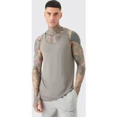 Herren - Modal Tanktops boohooMAN Premium Modal Mix Lounge Vest - Charcoal