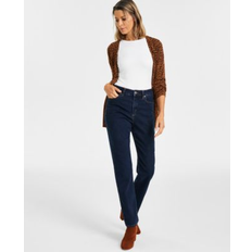 Natural - Women Jeans Style & Co Petite High-Rise Natural Straight-Leg Jeans, Created for Macy's Fortress