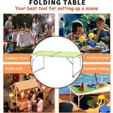 YouseaHome White Portable Folding Camping Table, Lightweight Aluminum Picnic Table 60x40x26cm